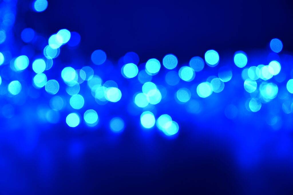 lights in shades of blue in the pleiades performance